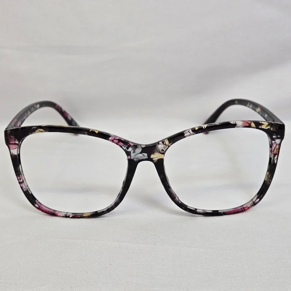 Foster Grant Floral Plastic Eyeglass‎ Frames, Black, 57017-143